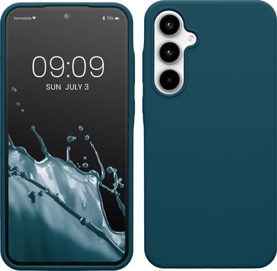 kwmobile telefoonhoesje geschikt voor Samsung Galaxy A35 - Hoesje met siliconen coating - Smartphone case in mat petrol