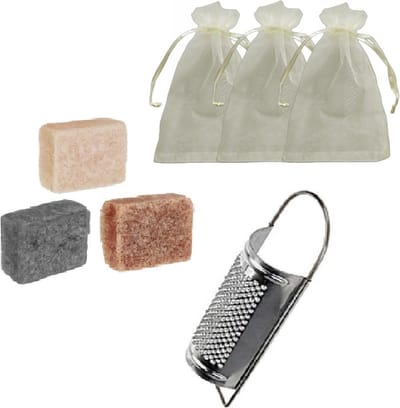 Youhomy Geurblokjes set met organza zakjes & mini rasp - 3 heerlijke geurenblokje - SANDAL WOOD-JASMINE-CASHMERE| woonkamer| kledingkast| Cadeauset- Home