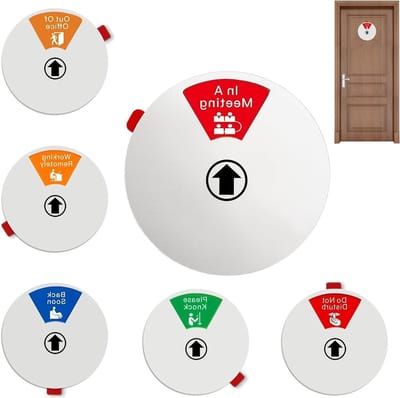 Meeting Status Bord 6-in-1 Indicator voor Privégebruik, Deurplaat met 'Do Not Disturb', 15x15cm, Ideaal voor Kantoor en Thuiswerkplek