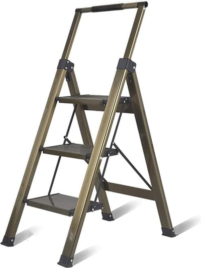 Lichtgewicht 3-traps Aluminium Opvouwbare Ladder met Telescopische Handgreep