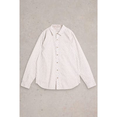 White Stuff Ls Geo Printed Shirt White Print Maat: S | Casual Overhemden Outlet | Heren | Wit