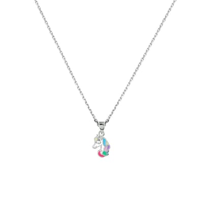 Collier Eenhoorn 36 + 4 Cm Zilver Gerhodineerd