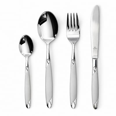 Kochmann Aura Bestekset 6 persoons - 24 delig - Premium Edelstaal - Vaatwasserbestendig - Mat design - Lepels - Messen - Vorken - Dessertlepels