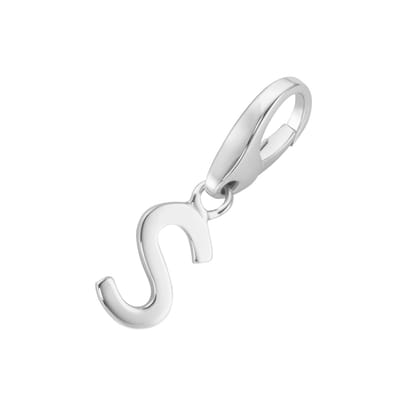 Giorgio Martello letter S charm | bedel | hanger | gerhodineerd zilver 925/000 | memorie sieraad herinnering | karabijn slot