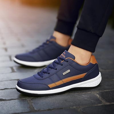 Mode Heren Sneakers Leer Casual Schoenen Ademend Vrije Tijd Heren Sneakers Antislip Schoeisel Heren Gevulkaniseerde Schoenen Zapatos Hombre 38 gray
