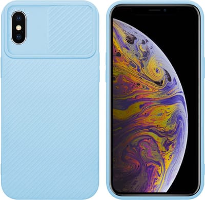 Cadorabo Hoesje geschikt voor Apple iPhone XS MAX in Bonbon Licht Blauw - Beschermhoes van flexibel TPU-silicone Case Cover en met camerabescherming