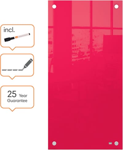 Nobo Smal Glaspaneel 300x600mm Rood