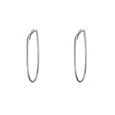 Go Dutch Label Oorringen Fine Oval Hoop - 50mm Zilverkleurig
