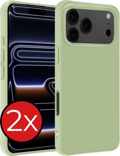 Hoesje - 2 Stuks - Geschikt voor iPhone 17 Pro / 18 Pro - Sterk & Shockproof - Telefoonhoes - Back Cover - Case Siliconen - Telefoon Hoes - Groen