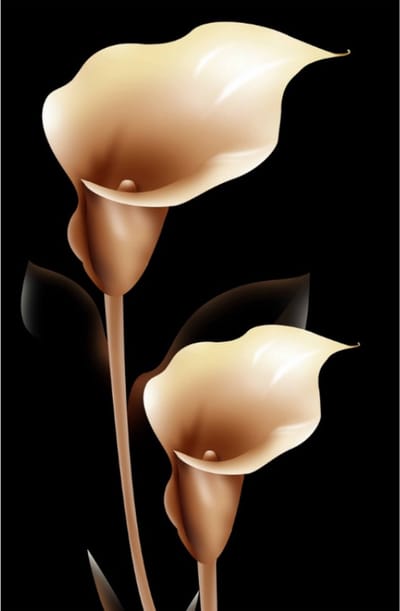 Allernieuwste.nl® Canvas Schilderij Dansende Lelies Stilleven - Kunst aan je Muur - Realistisch - kleur - 60 x 105 cm