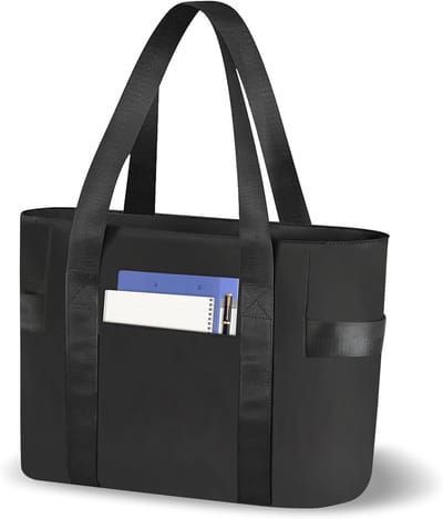 Dames Schoudertas, 14 Inch Lichtgewicht Tote Bag voor Zakelijk, School en Reizen, Zwart, 40 x 15 x 32 cm