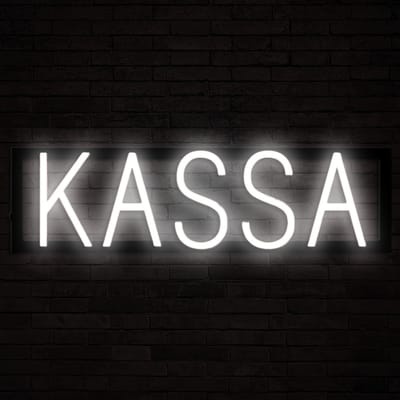 KASSA - Lichtreclame Neon LED bord verlicht | SpellBrite | 54,75 x 16 cm | 6 Dimstanden & 8 Lichtanimaties | Reclamebord neon verlichting