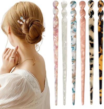 Elegante Vintage Chinese Haarnetjes Set van 6 Stuks voor Dames, Perfect voor Buns en Opsteken van Haar