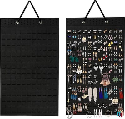 Earring Storage Organizer voor 300 Paar Oorbellen, Wandmontage Sieradenopberger van Zacht Vilt voor Dames en Meisjes, Ruimtebesparend en Stijlvol Design