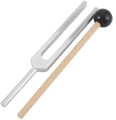 CHPN - 528HZ stemvork - Tuning-Healing-Stemvork- 528 Hz - Zilverkleurig stem vork - Chakra - Chakra activeren - Akoestisch - Geluidstherapie - Met opbergzakje