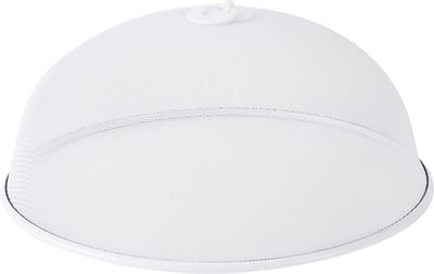 Cosy @ Home Metalen vliegenkap/voedselkap - wit - rond - Dia 35 cm - Afdekkappen/vliegenkappen