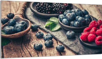TMK ArtDeko - Beschermer van Gehard Glas - 90x52 cm - Ovaal - Fruitmotief