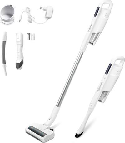 Aigostar Rocket 33YAS - Steelstofzuiger draadloos - Handstofzuiger- Kruimelzuiger - Wit