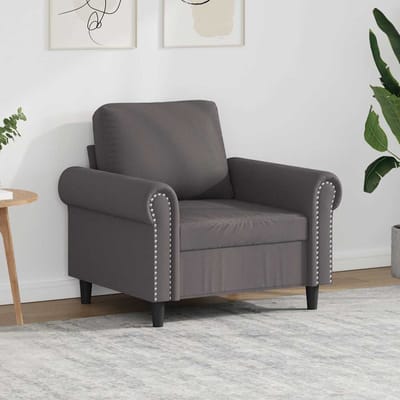 vidaXL - Fauteuil - 60 - cm - kunstleer - grijs