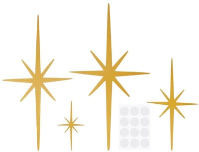 Dailygoods- Muurdecor Gouden Sterren - Wanddecoratie Metalen Sterren - Wanddecoratie Slaapkamer - Wanddecoratie Woonkamer - Wanddecoratie Tuin - 4 Verschillende Maten