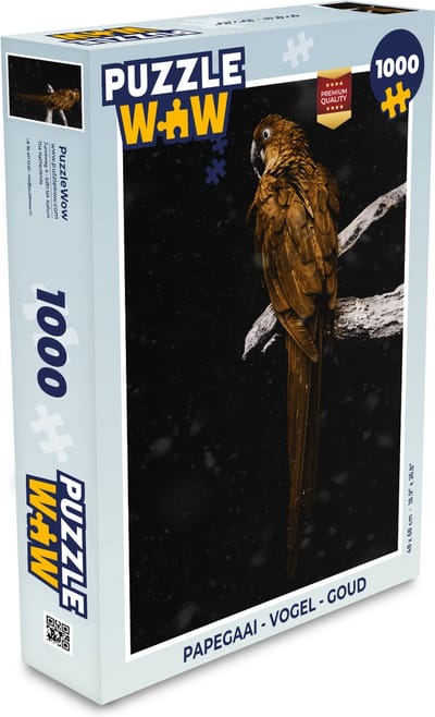Puzzel Papegaai - Vogel - Goud - Legpuzzel - Puzzel 1000 stukjes volwassenen