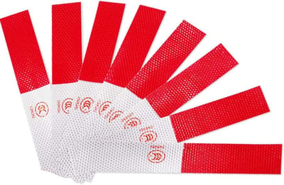 Rood-wit reflecterende tape – Zelfklevend, voor vrachtwagens, aanhangwagens (100 vellen)