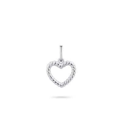 Gisser Jewels - Hanger excl. Collier - Hart open gedraaid - 12mm x 12mm - Gerhodineerd Zilver 925