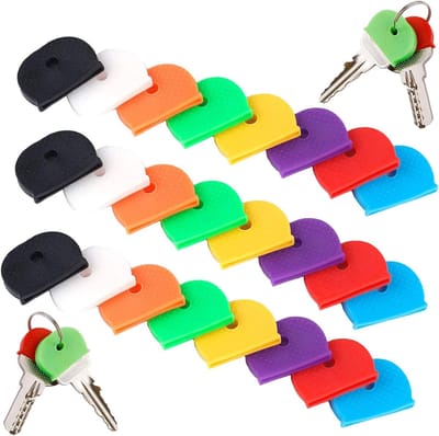 Flexibele Sleutelhuls voor Sleutelidentificatie, 24 Stuks in 8 Kleuren, Ideaal voor Organisatie en Bescherming