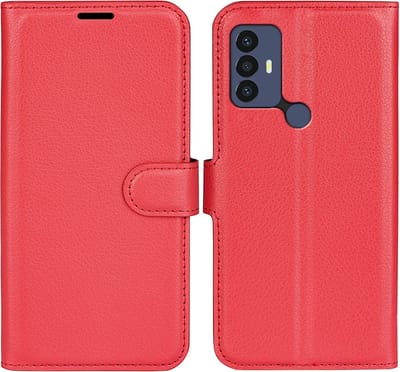 Coverup Hoesje - Geschikt voor TCL 30E / 30 SE / 305 Hoesje - Coverup Book Case - Rood