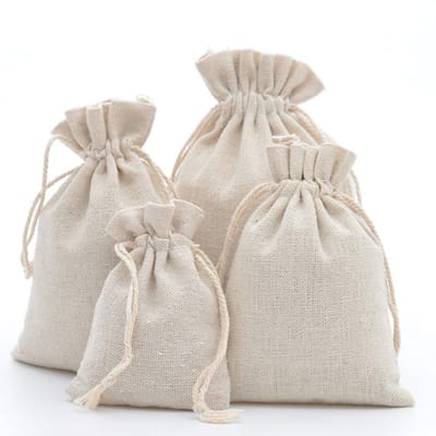 Allecto - Katoenen Zakjes met Koord - Linnen Zakjes - Comfortabele Draagbaarheid - Cadeauzakjes - Ideaal voor Sieraden - Geschikt voor Diverse Toep..