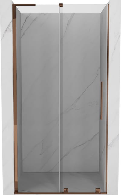 Mexen Velar L schuifbare douchedeur 90 , transparant, roze goud - 871-090-003-01-60