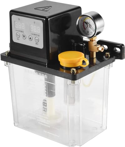 Smeeroliepomp - Automatisch smeerapparaat - Motoronderhoud - Met manometer - 2L capaciteit - Zwart geel