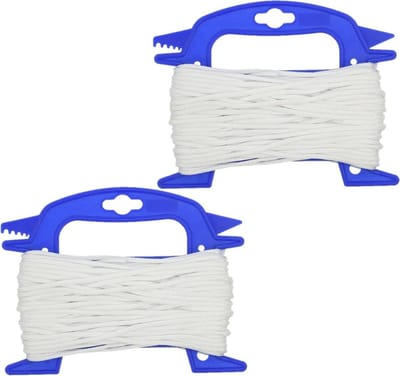 ProPlus Scheerlijn - 2x rollen - 20 meter - wit - op haspel - 4 mm dikte - Voor tenten, luifels en windscherme