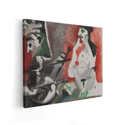 Artaza Canvas Schilderij Abstracte Vrouw Picasso - 50x40 cm - Wanddecoratie Modern - Muurdecoratie Abstract - Schilderijen Op Canvas