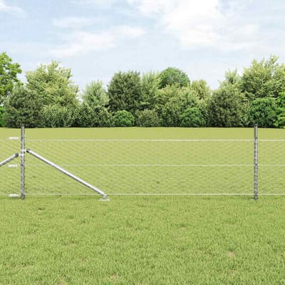 vidaXL - zeshoekig - gaasgek - met - palen - 10 - x - 0,4 - m - Gegalvaniseerd - staal