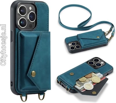 Casemania - iPhone 14 Pro Max - Bookcase incl. Pasjeshouder - Groen
