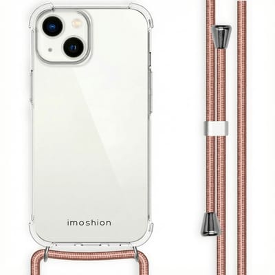 imoshion Hoesje - Geschikt voor Apple iPhone 14 - Backcover met koord - Rosé Goud
