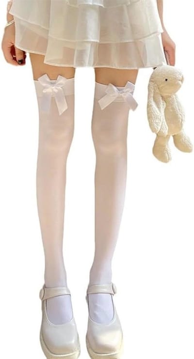 Witte kniekousen met vlinderdesign, kostuumaccessoires voor bruiloften, Halloween en feesten