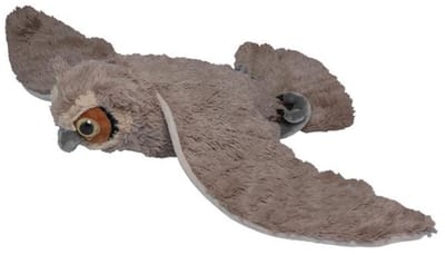 Nature Planet Knuffeldier Oehoe uil - zachte pluche stof - vliegend - grijs - 70 cm - vogels