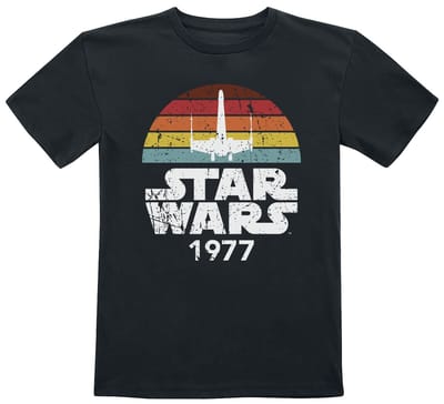 Star Wars - Disney T-shirt voor kinderen - Kids - Rainbow X-Wing 1977 - voor Kinderen - zwart