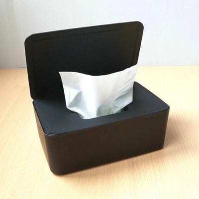 Nieuwe Vochtige Doekjes Dispenser Houder Case met Deksel Zwarte Stofdichte Tissue Opbergdoos voor Huis Kantoor Winkel