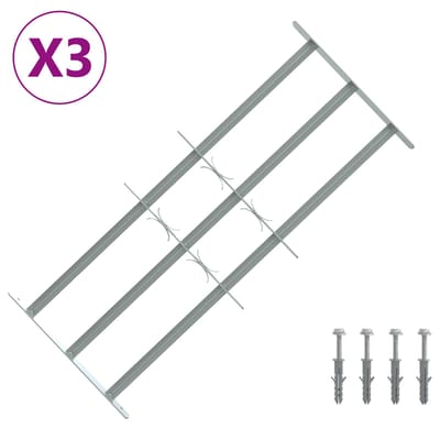 vidaXL - Beveiligingsrooster - voor - ramen - met - 3 - kruisbalken - 3 - st