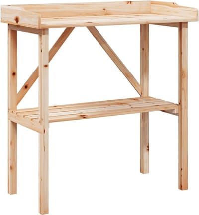 Houten plantentafel - Oppottafel kweektafel - Planten verzorgen - Massief vurenhout constructie - 78 x 38 x 825 cm - Naturel