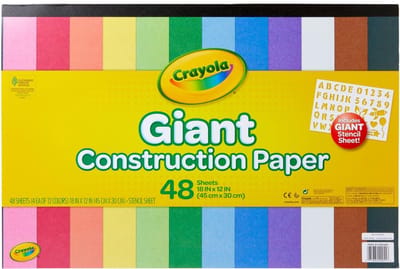 Crayola - Giant Construction papierblok 45x30 cm 48 vel met stencil sheet - 99-0055
