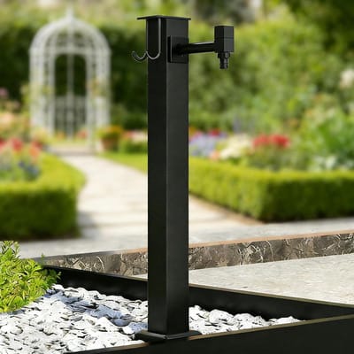 Buitenwaterkolom - Kraanpost - Tuin bewateren - Verstelbare waterinlaat - 80 cm - Zilverkleurig