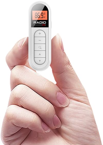 FM-radio, oplaadbare draagbare transistorradio met optimale ontvangst, LCD-scherm met achtergrondverlichting, stereogeluid, riemclip voor hardlopen en wandelen.