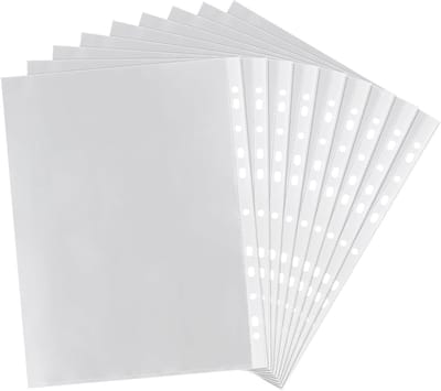 Set van 100 Doorzichtige A4 Hoezen voor Brochures, Documenten en Folders met 3/4 Gaten