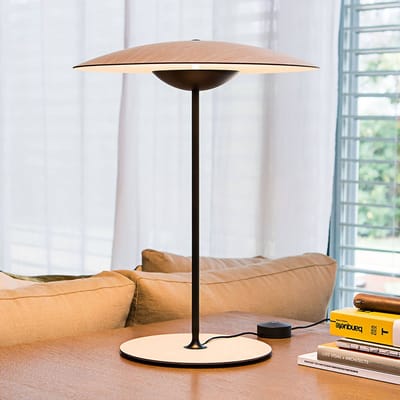 MARSET Ginger M LED tafellamp Ø42cm eiken/wit