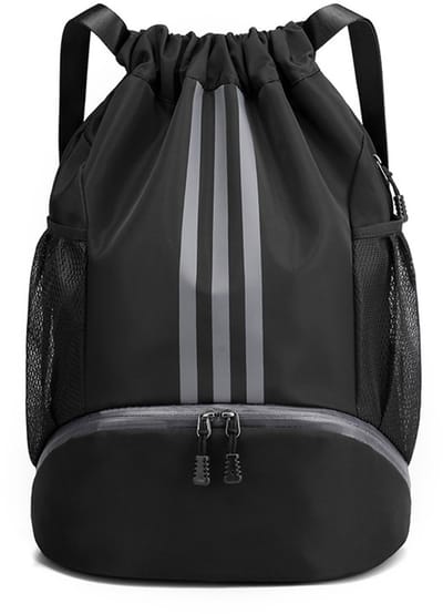 QTTVBTNA -Sport Gymtas met Trekkoord – Waterdichte Rugzak voor Voetbal, Fitness en Outdoor – Grote Sporttas voor Dames, Heren en Kinderen – Inclusief Zweetband