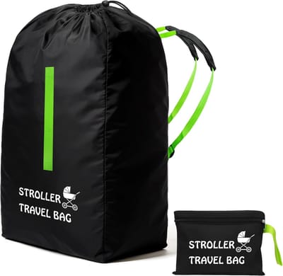 Transporttas voor Kinderwagen, 120 x 63 x 43 cm, Universele en Waterdichte Bescherming voor Vliegtuig, Stevige 600D Oxford Tas met Verstelbare Schouderband voor Dubbele en Enkele Buggy